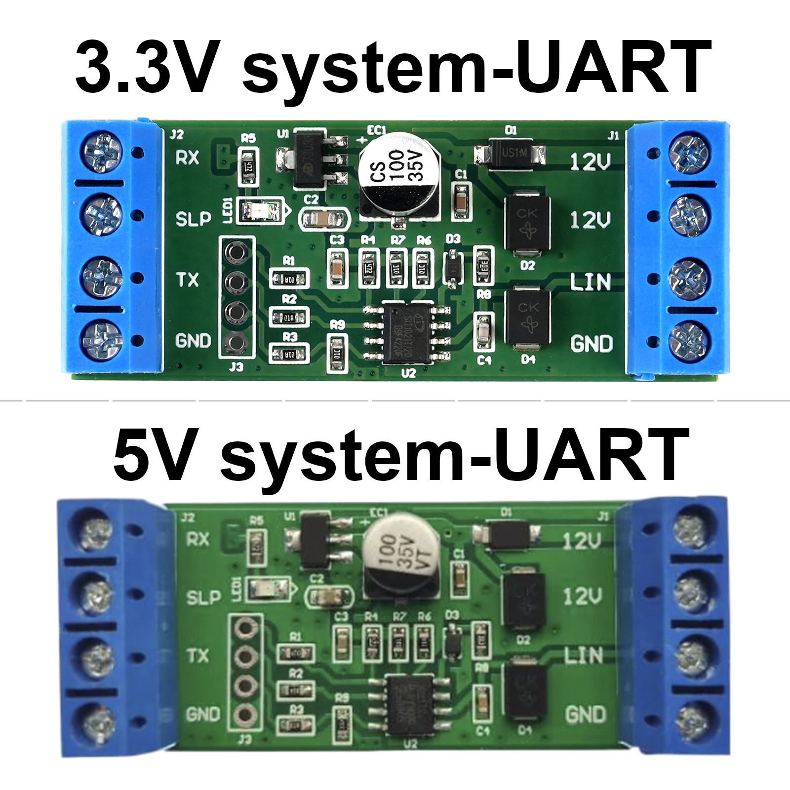 UART-zu-LIN-Bus-Konvertermodul 3,3 V/5 V MCU, kompatibel mit Kfz-Diagnostik- und eingebetteten Systemen – serielle TTL-Schnittstelle