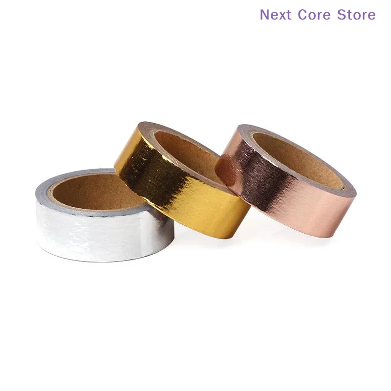 [NC]Gold/Silver/Rose Gold 15mm*5m Tape Diary Decoration DIY Masking Adhesiva For Scrapbooking Supplies[NC]
