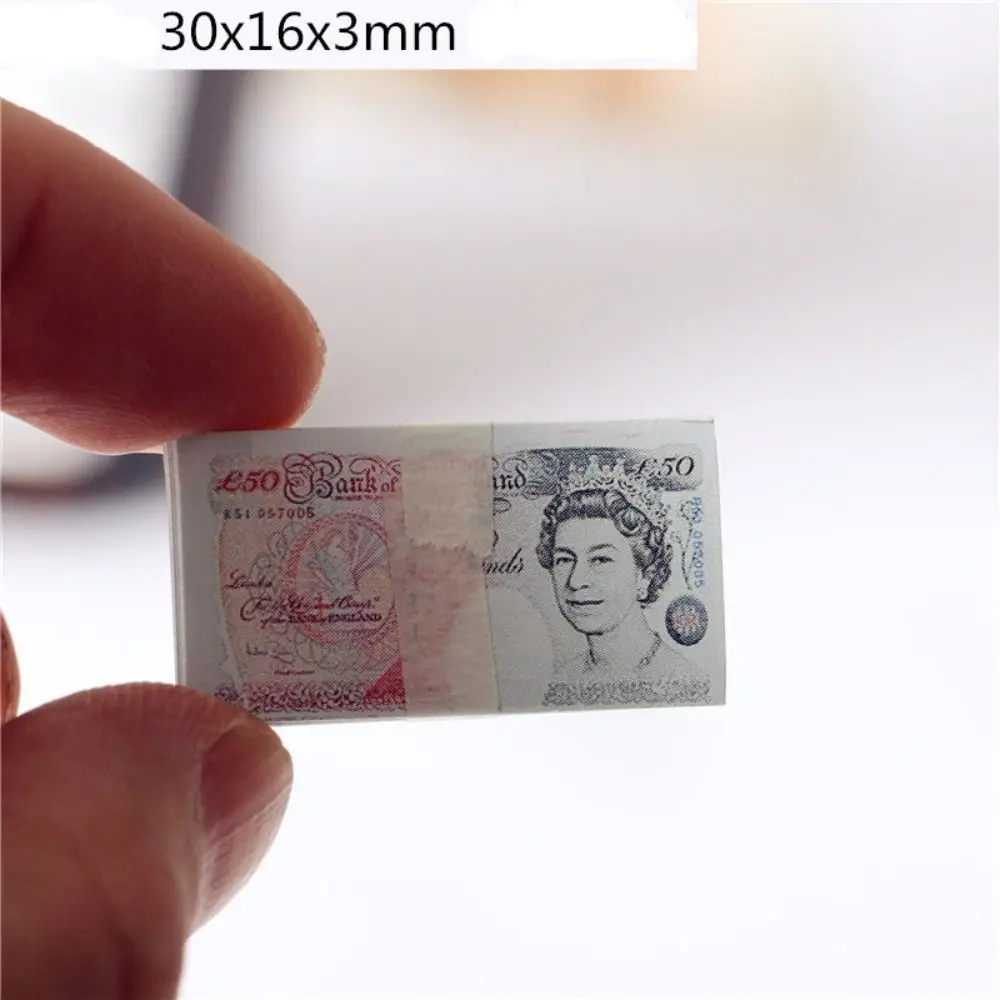 5 Bundles High Quality Paper Mini Dollars Cute Banknotes Model for 1/12 Dollhouse Toys 1/12 Dollhouse Decoration 3*1.25cm