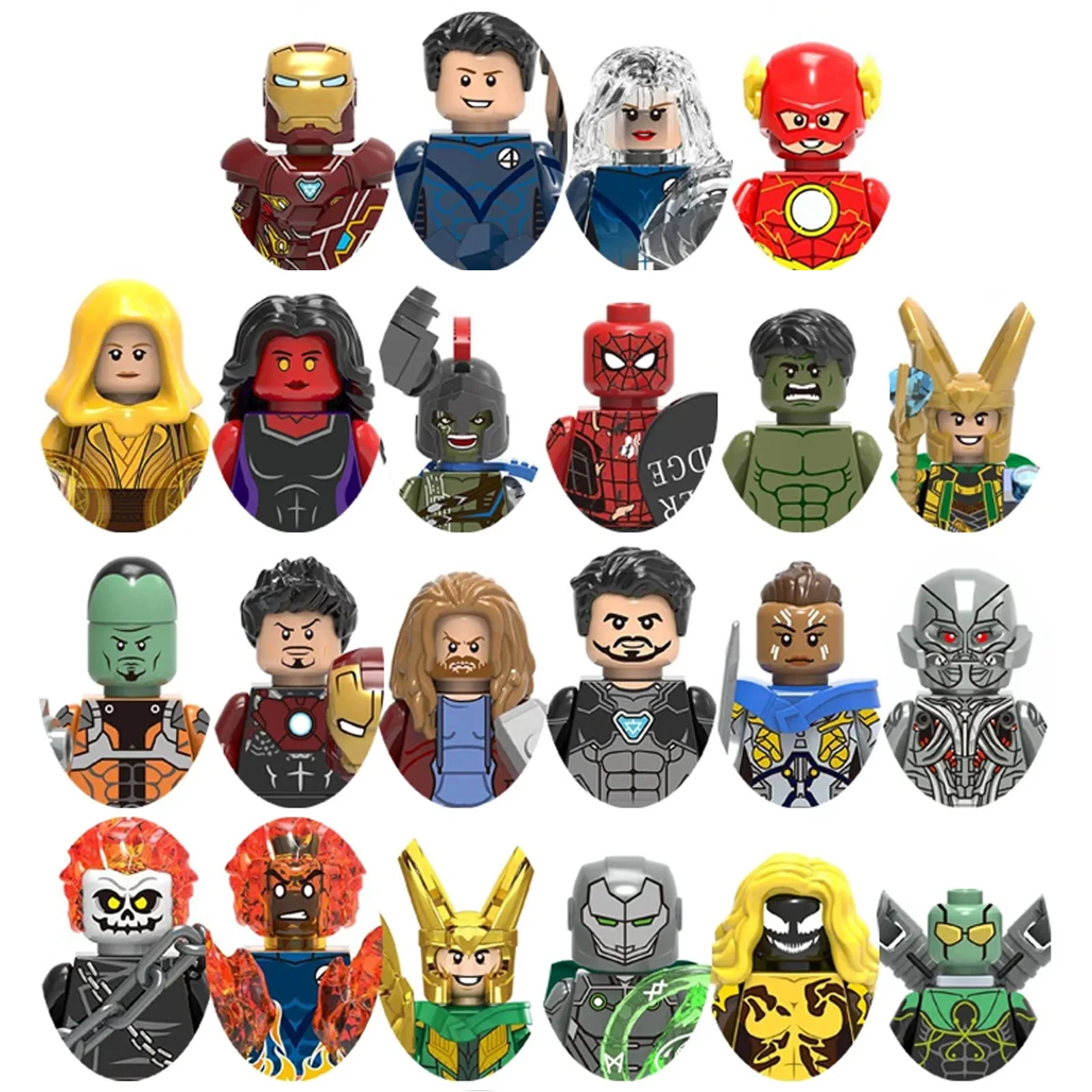 Héroes de los Cuatro Elementos, Héroe de la Velocidad, Héroe Fuerte, Mago Verde Antiguo, Bloques de Construcción para Niños, Set de Regalo, Ladrillos de Ensamblaje, Juguetes