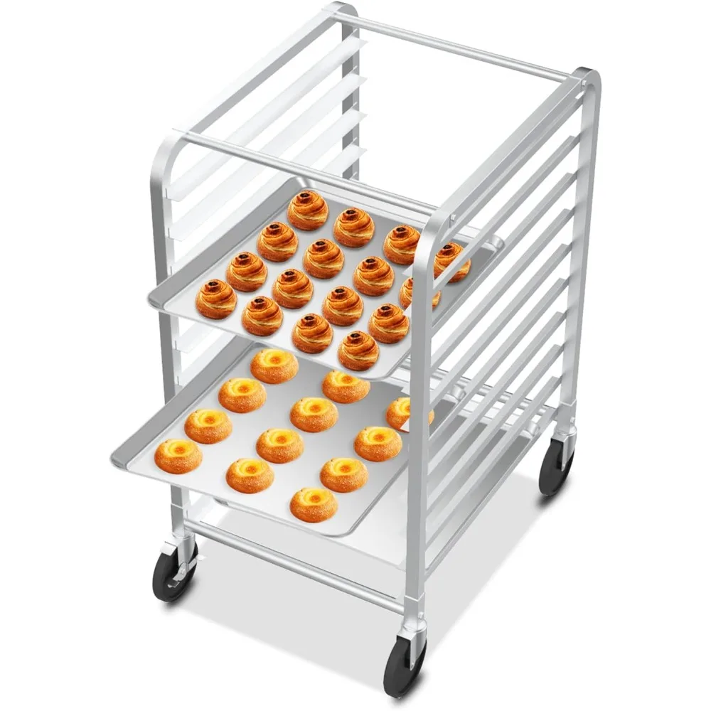 

Sheet Pan Rack, Aluminum Bakery Rack, Speed Bakers Rack with Lockable Wheels for Home Commercial Kitchen, Restaurant, Cafeteria