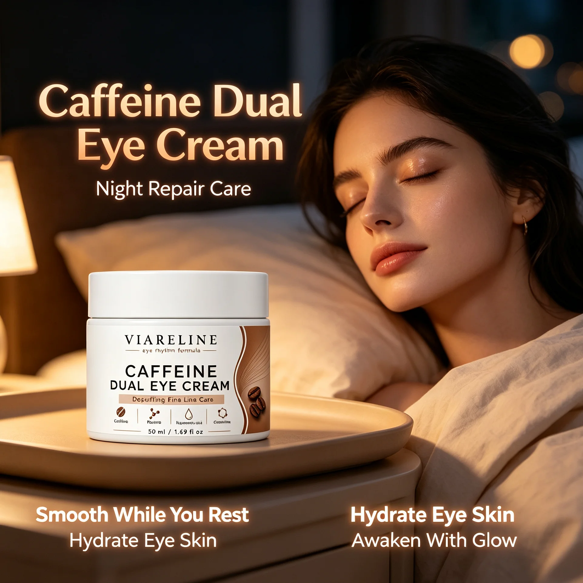 Tired Eyes Rescue Caffeine Day Night Dual Eye Cream Depuff Under Eye Swelling Fade Dark Circles Fine Lines Moisturizing Eye Care