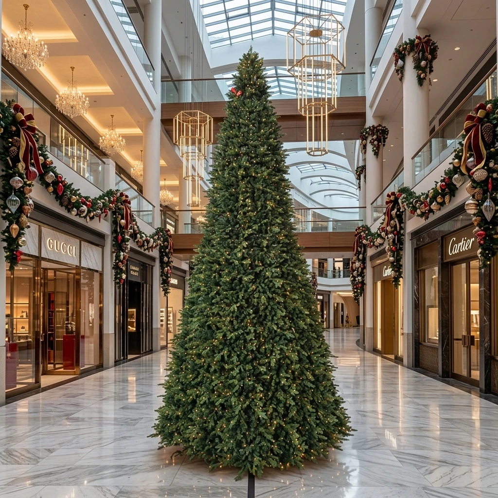 Luxury Artificial Indoor Outdoor Giant PE PVC High Quality Christmas Tree Holiday Decoration 16ft Prelit Xmas Tree