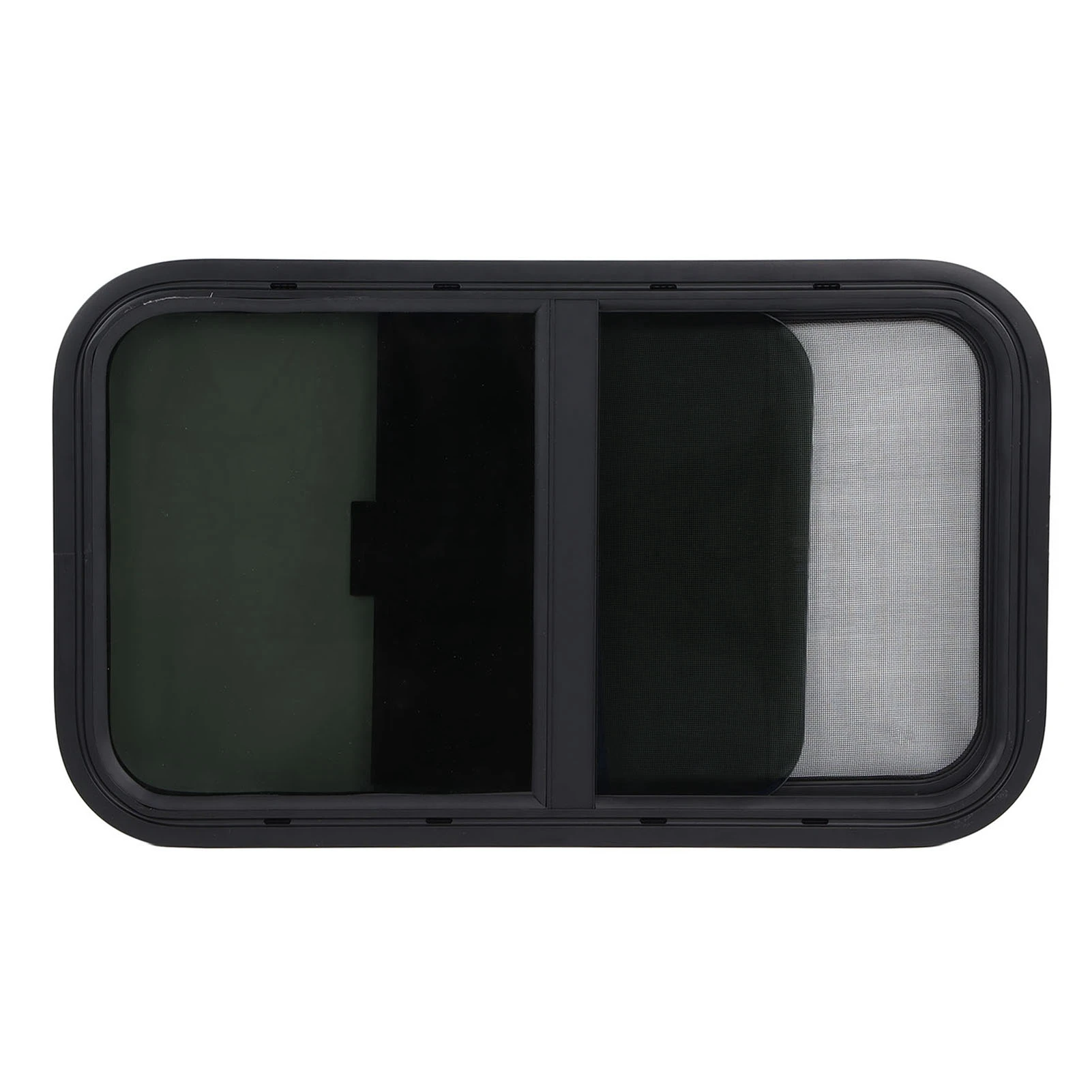 RV Window Replacement Round Corners Slide with Insect Screen for Trailer Camper Construction Vehicles