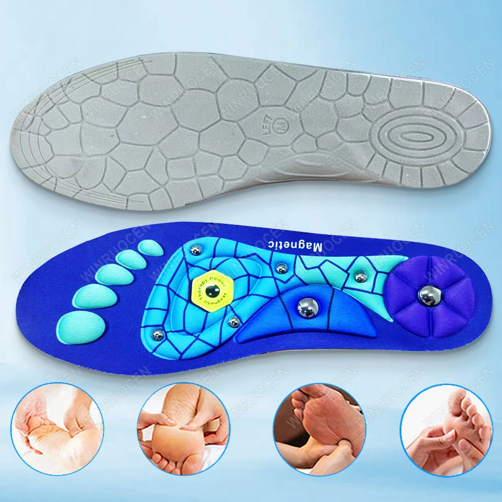 Therapy Sports Insoles Massage Medical Magnetic Foot Weight Loss Slimming Acupressure Insole Anti-fatigue Health Care Shoe Pads