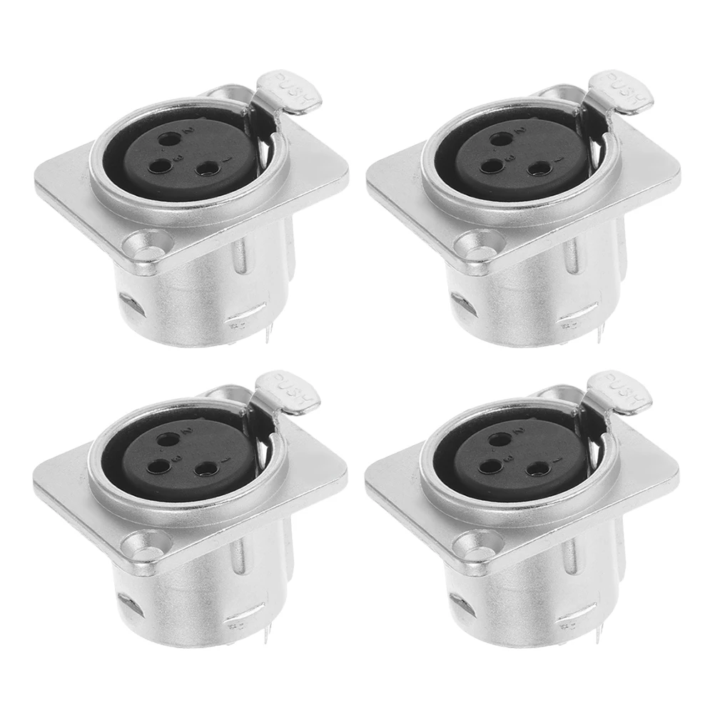 

4pcs 3-Pin Durable Metal Jack For Microphones Balanced Transmission Compact Design Professional Sound Equipment Audio Speaker