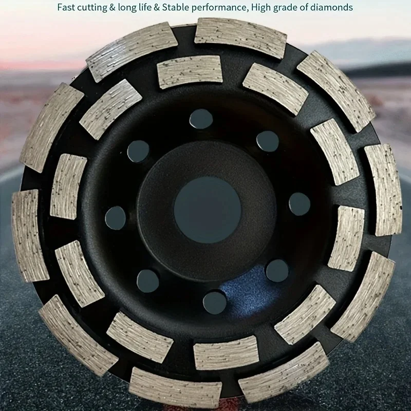 كأس الماس عجلة طحن الخرسانة 125 مللي متر 100 مللي متر صف مزدوج الماس زاوية طاحونة كأس القرص للخرسانة حجر السيراميك توربو