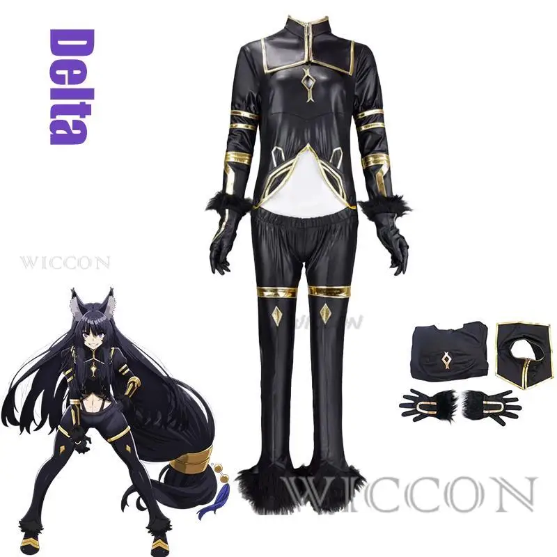 Anime The Eminence In Shadow Delta Cosplay Costume Wig Black Uniform Shadow  Women Hallowen Set  Adult Woman Sexy Carnival Suit