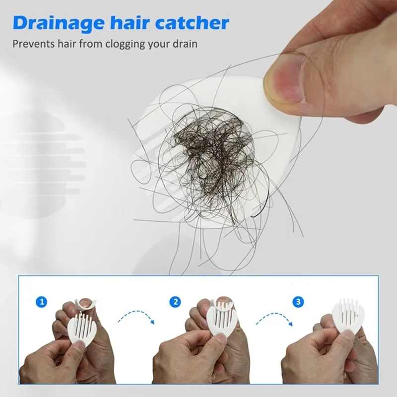 Drain Hair Catcher With Patented Separating Technology Fits All Standard Tub Drains Easy Clean Design, Reusable