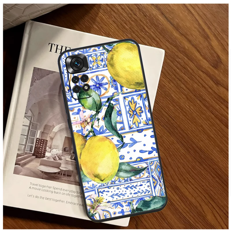 Mediterranean Lemon Case For Xiaomi Redmi 12 12C 13C 10C 9C Redmi Note 13 12 9 10 11 Pro 9S 10S 11S 12S Cover