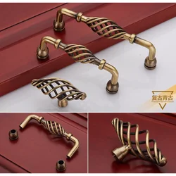 European Bird Cage Handle Black American Antique Modern Simple Wardrobe Door Bronze Cupboard Drawer Single Hole Handle