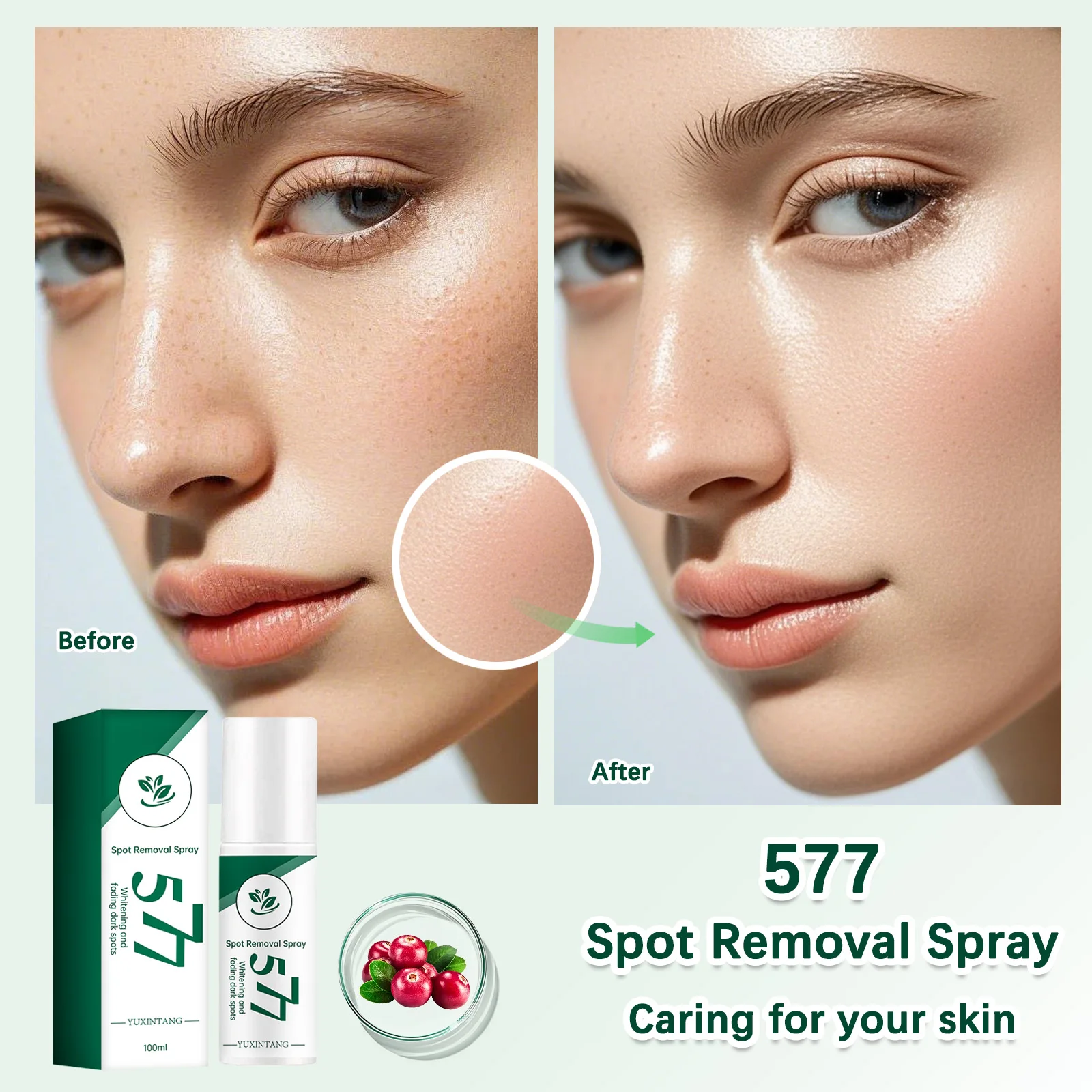 Skin Brightening Dark Spot Fading Face Body Even Tone Glow Moisturizing Facial Care 577 Whitening Freckle Removing Spray 100ml