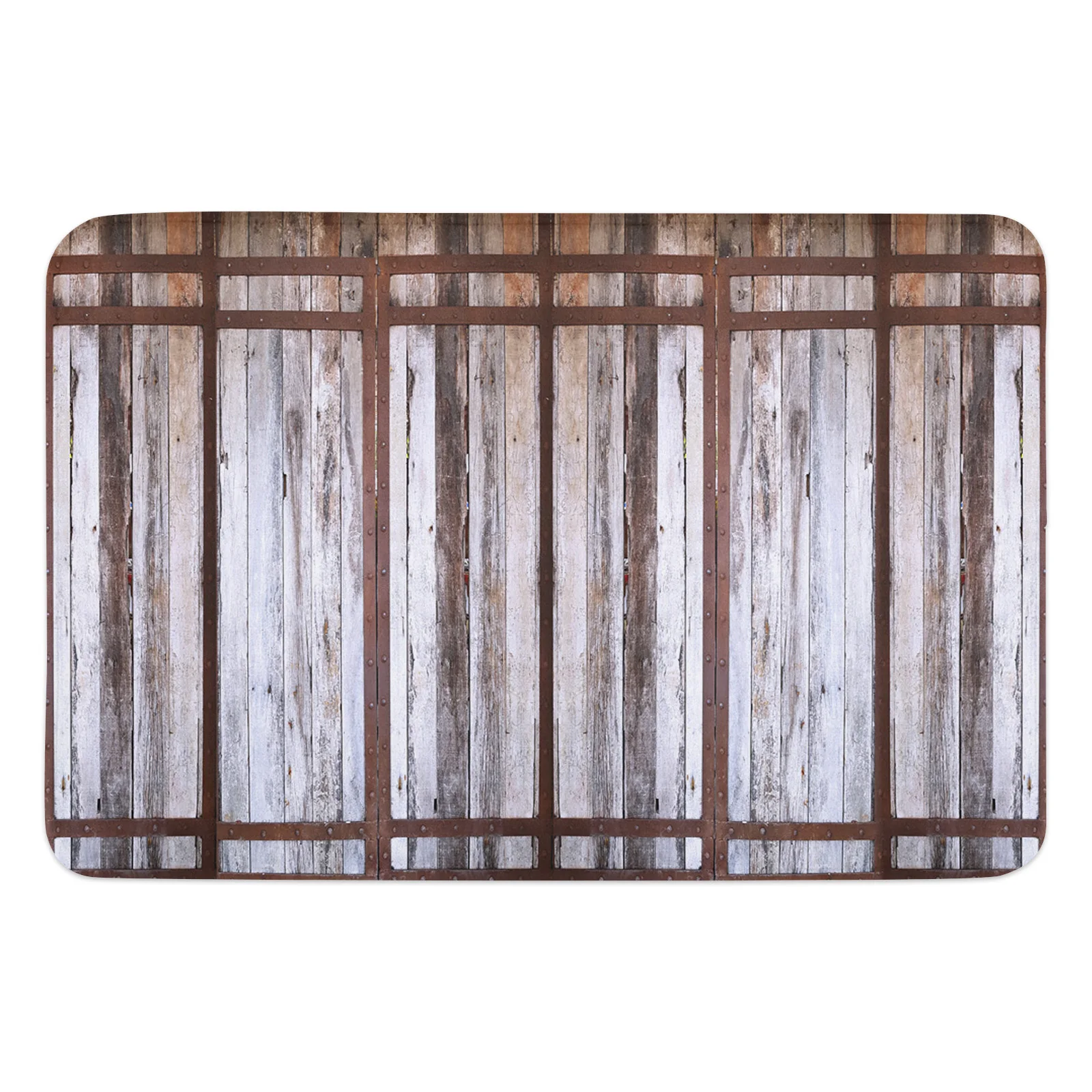 Farm Barn Wooden Door Bathroom Bath Mat Carpet Bathtub Floor Rug Shower Room Doormat Kitchen Entrance Pad Home Decor