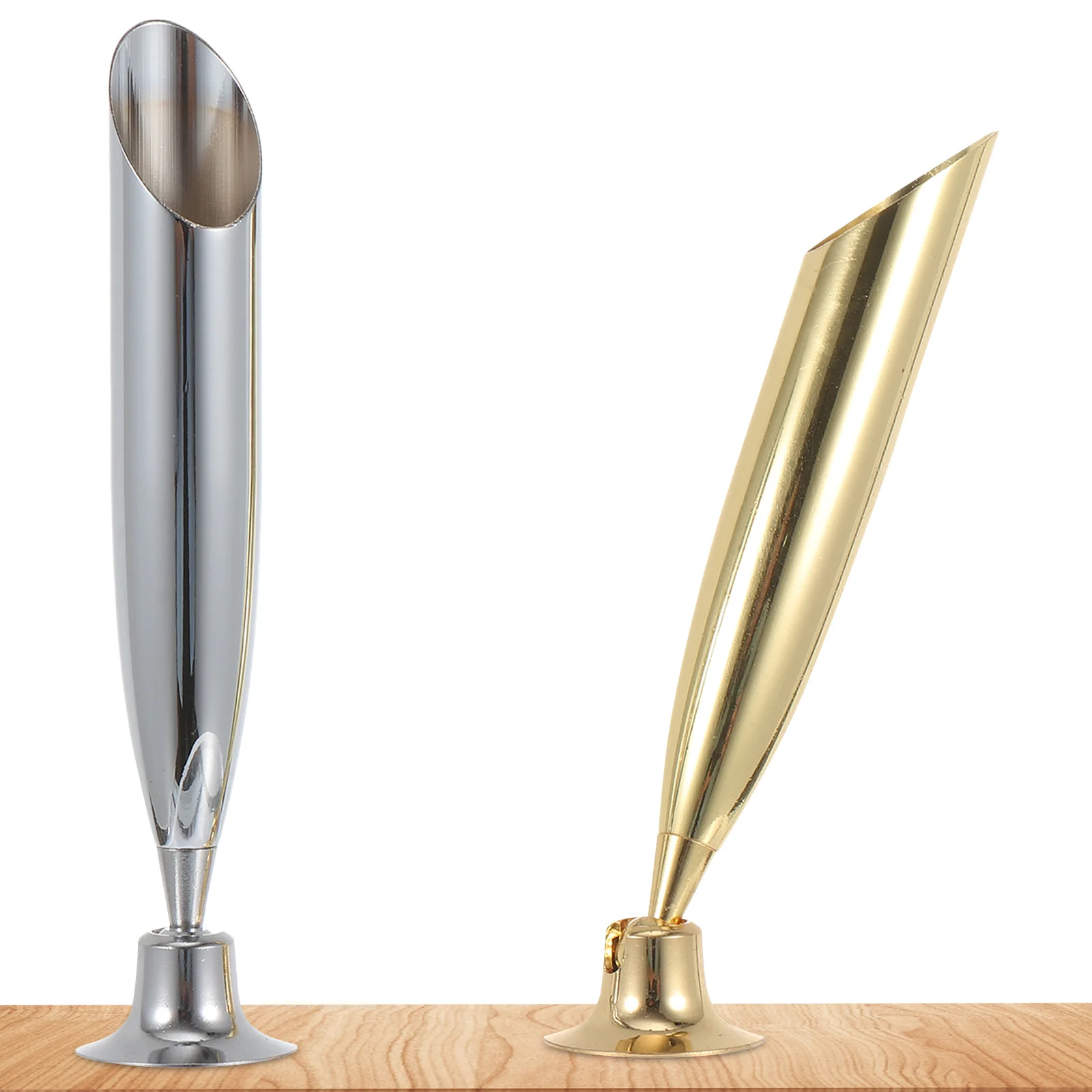 2 قطعة حامل تخزين سطح المكتب إدراج مقبس ثابت ل قلم حبر الريشة حامل معدني منظم إبداعي ريترو الفولاذ المقاوم للصدأ