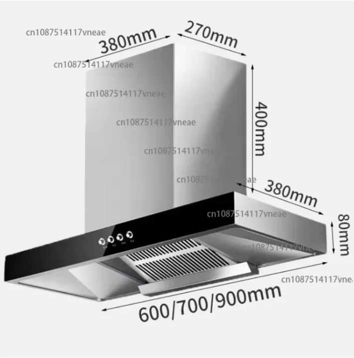 Over-the-Sink T-Shaped Range Hood for Small Kitchens Automatic Cleaning Range Hood with Self-Cleaning Function