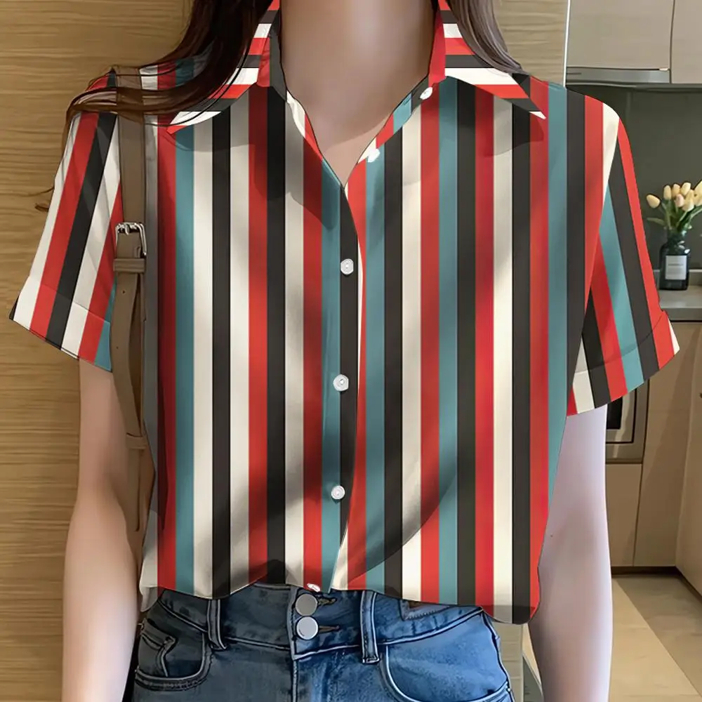 Camicia Donna Righe 3D Estiva Taglie Forti - usage example
