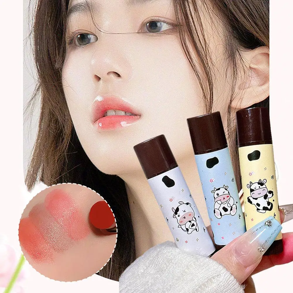 Moisturizing Cute Cow Lip Balm Long Lasting Nourishes Anti-drying Aging Lip Care Reduce Lipstick Lip Line Anti Lips Hydrati W6E9