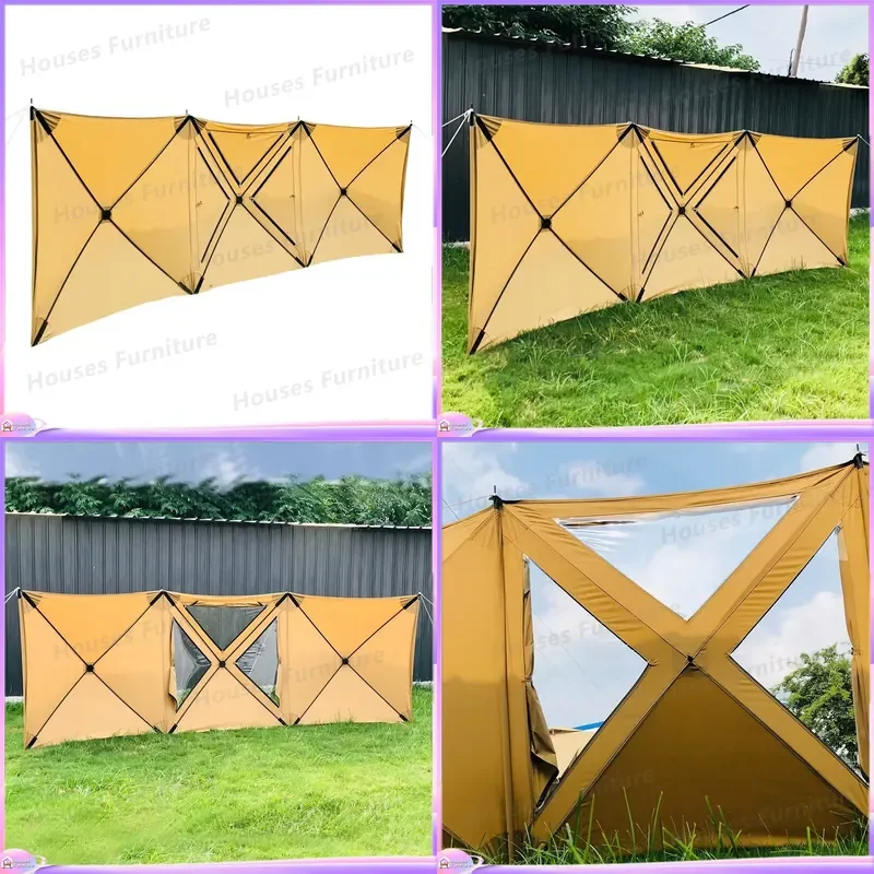 Foldable Camping Windshield Outdoor Beach Picnic Wind Breaker Four Seasons Portable Windscreen Shield for Tent Hiking Fishing