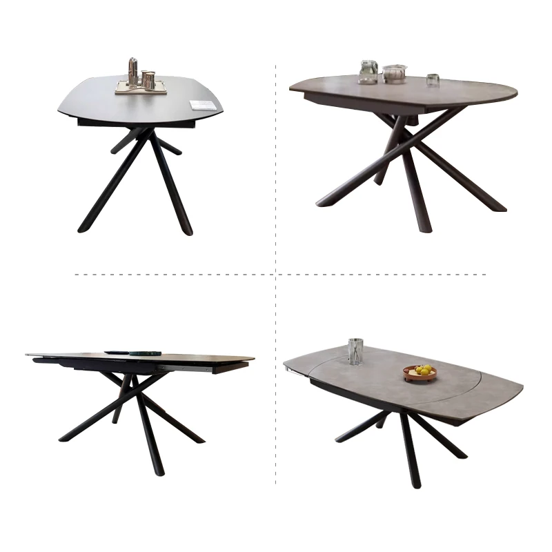 

Раскладной обеденный стол из камня (Гуандун) на 6 персон, с 6 стульями Oka Garden, роскошная мебель, бетон