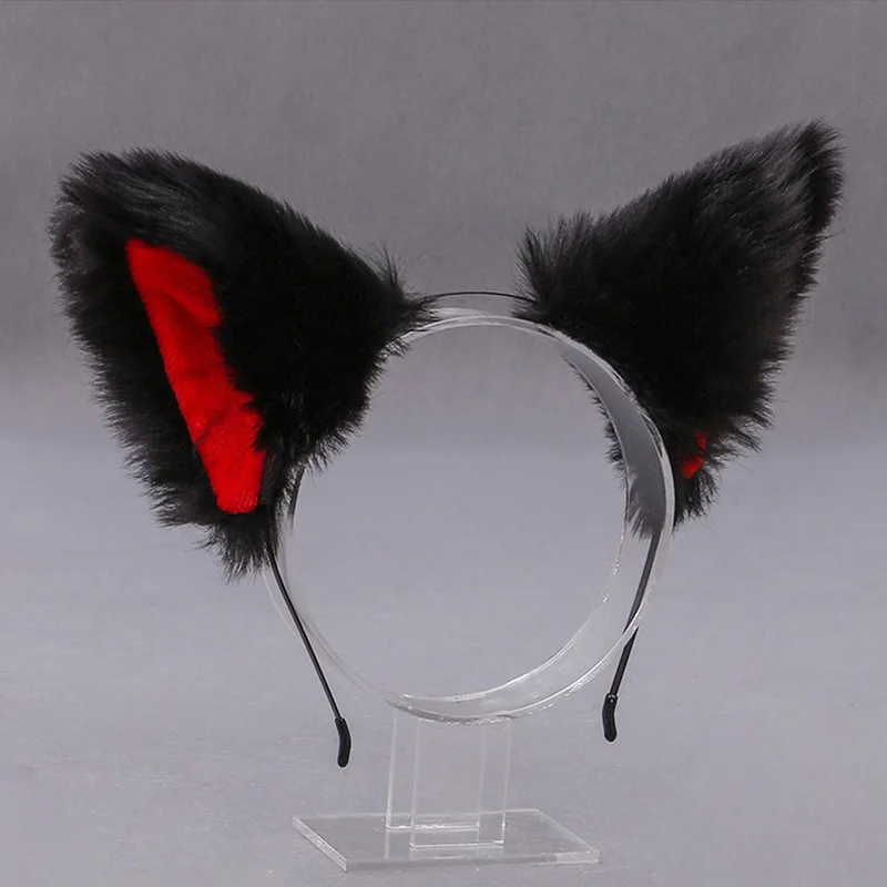 Anime Cat Fox Fur Ear Hair Hoops, Cosplay Hairband, Tiaras, Banda, Headwear, Acessórios, Headwear, Bonito, Halloween, Natal