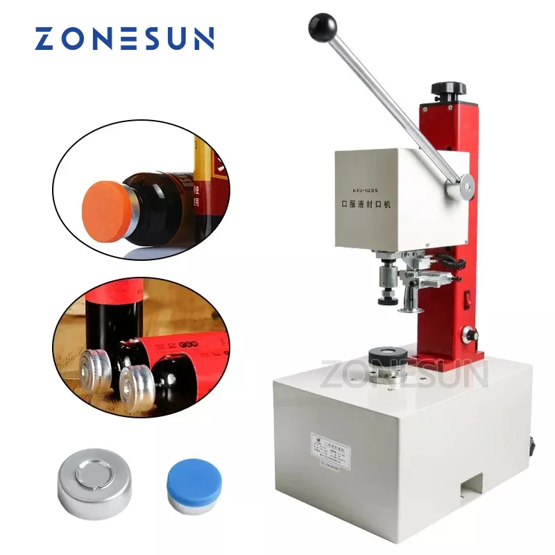 ZONESUN Semi Automatic Vials Crimping Machine Oral Liquid Electric Hand Capping Machine Multifunctional  Sealer Vial Crimper