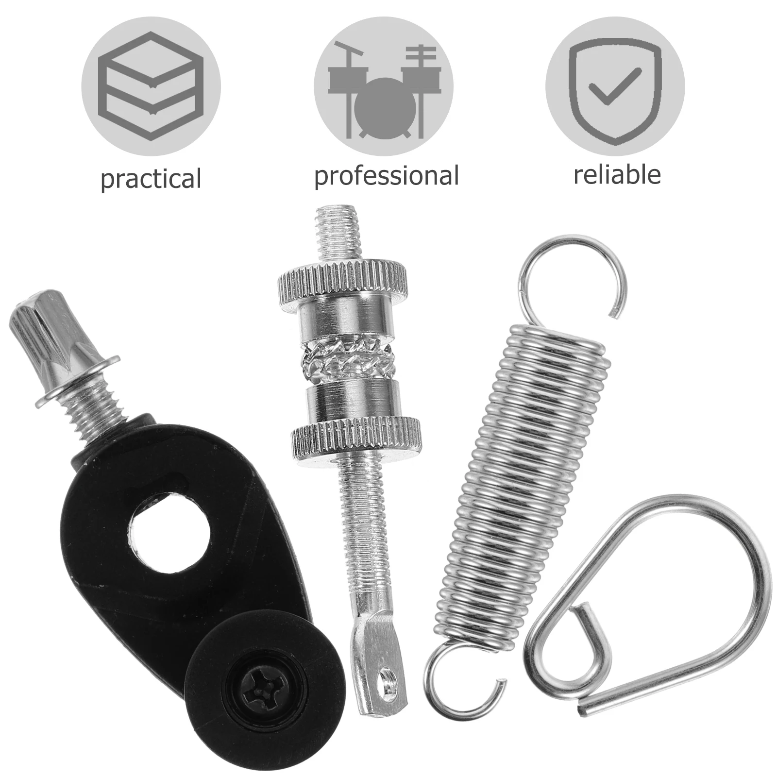 

2 Pcs Hammer Spring Pedal Bass Drum Parts Connecting Rod Foot Replacement Cam Tensioner for Percussion