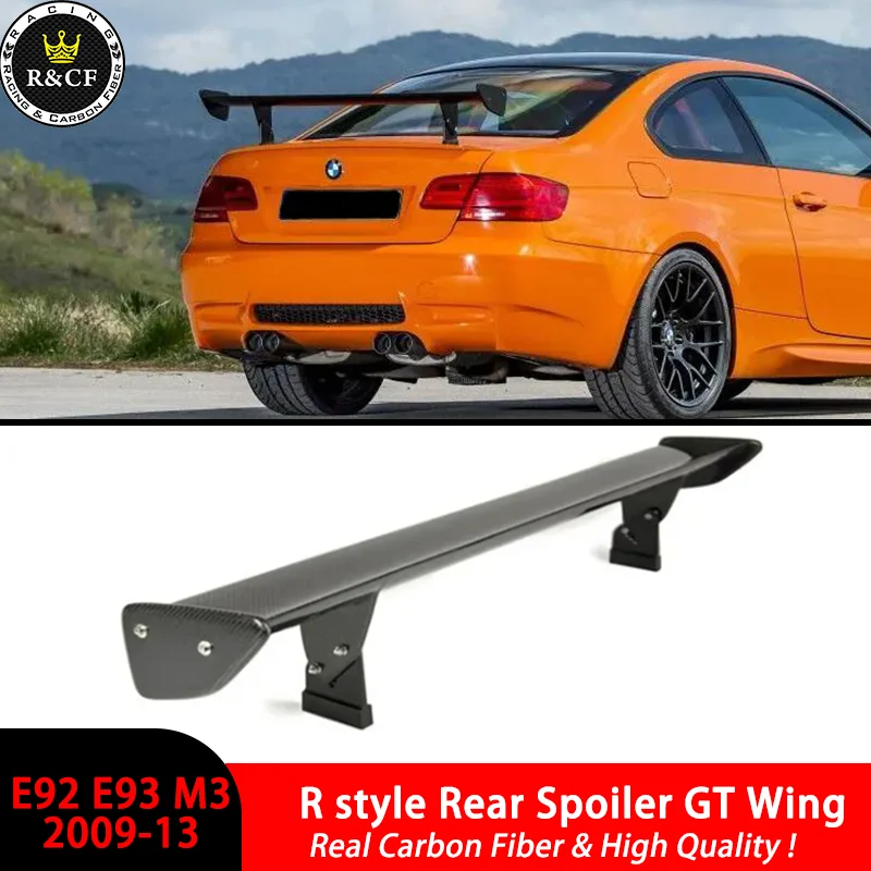 R Style Carbon Fiber Rear Spoiler GT Wing For BMW E92 E82 F80 F82 F87 M2 M3 M4 1M