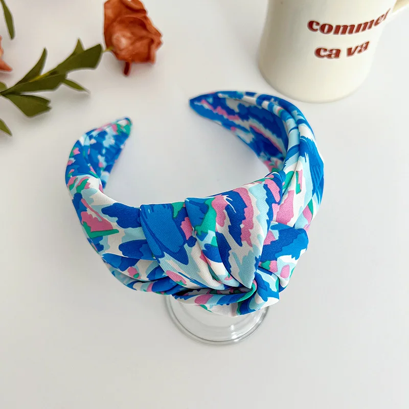 Women Girls Satin Tiedye Flower Big Knot Hairband Headband Adult Hair Accessories Hair Jewley