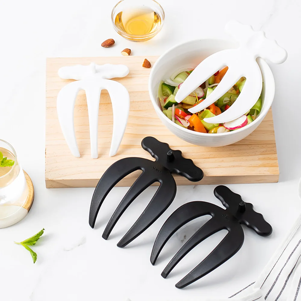 2PCS Salad Tossing Utensils Multifunctional Portable Wide Handle Mixing Tongs Fruit Claw Salad for Kitchen Stackable Cooking
