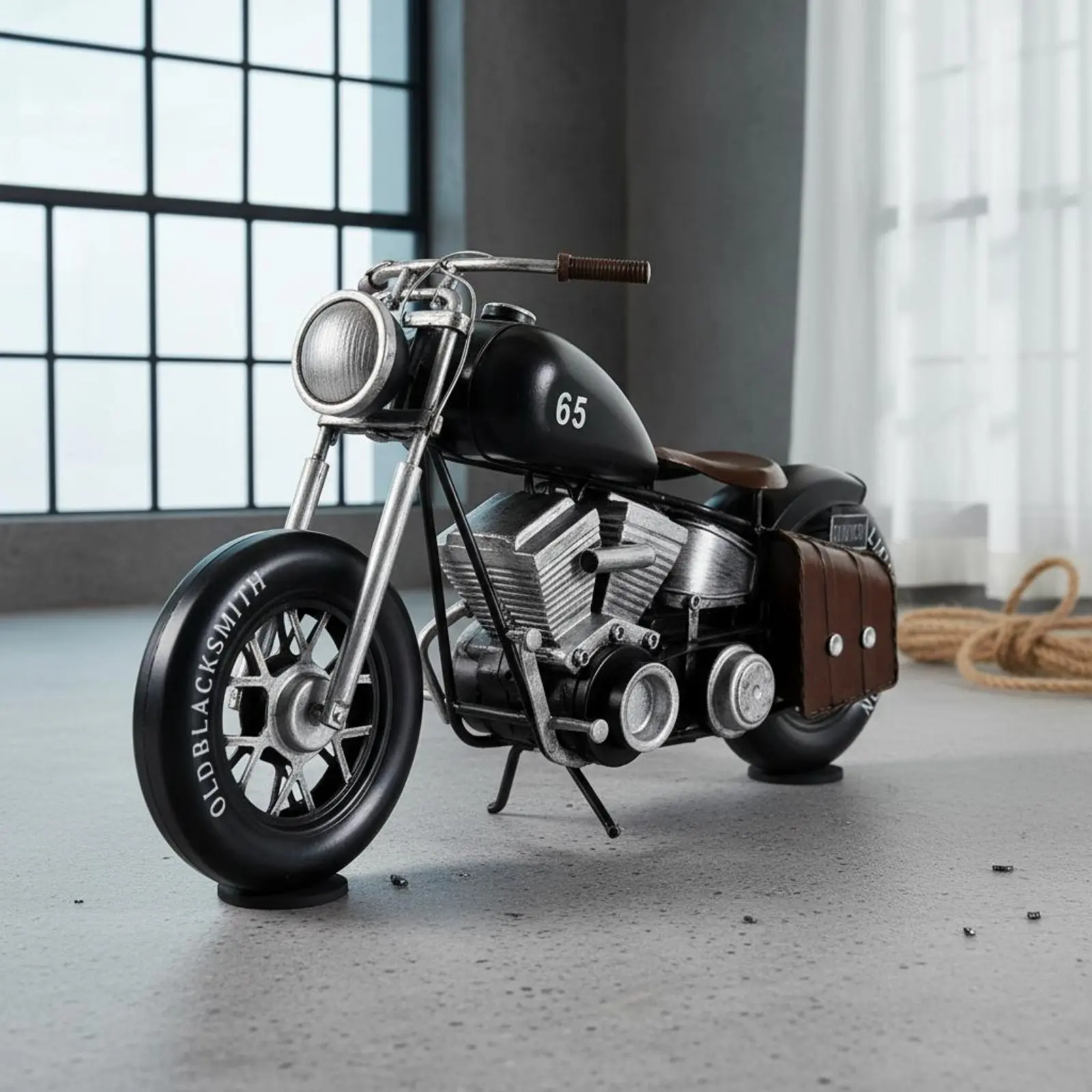 Collectible Vintage Photos - Metal Motorcycle Model European Design Vintage