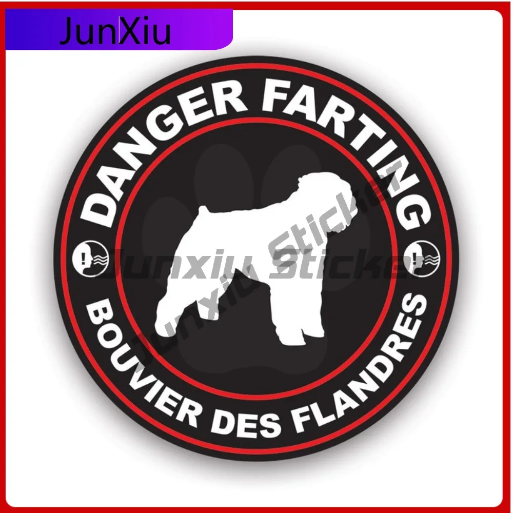 

Danger Farting Bouvier Des Flandres Stickerwaterproof Funny Car Waterproof Vinyl Decal For Mobile Phones Sticker Decor Outdoor