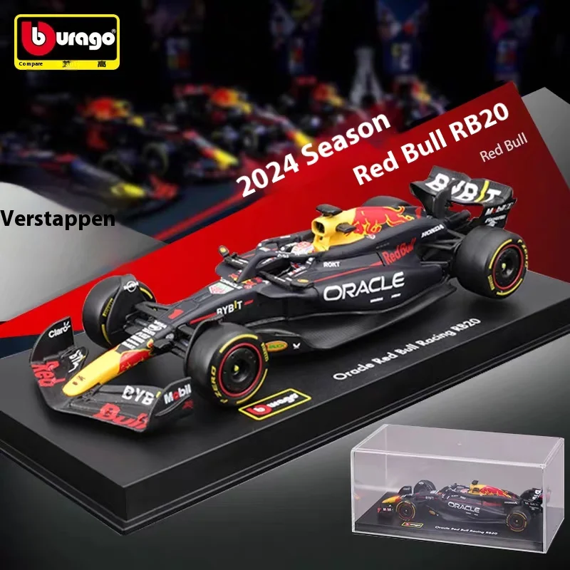 Red Bull Racing RB20 # 1 versión de cubierta antipolvo modelo de coche de carreras Verstappen Bahrain y versión de cartón Regular