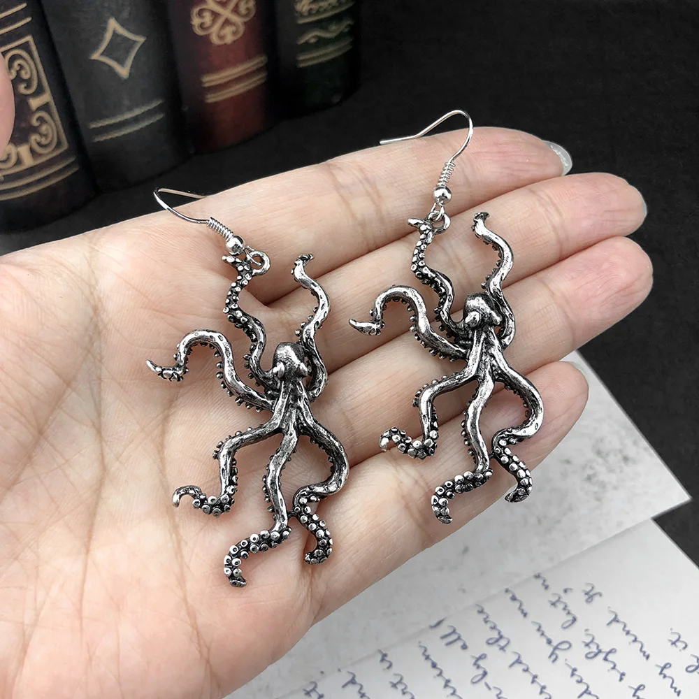 Fashion Jewelry Ornament Deep Shanghai Giant Blame Big Octopus Dark Goth Punk Personality Dangle Earrings