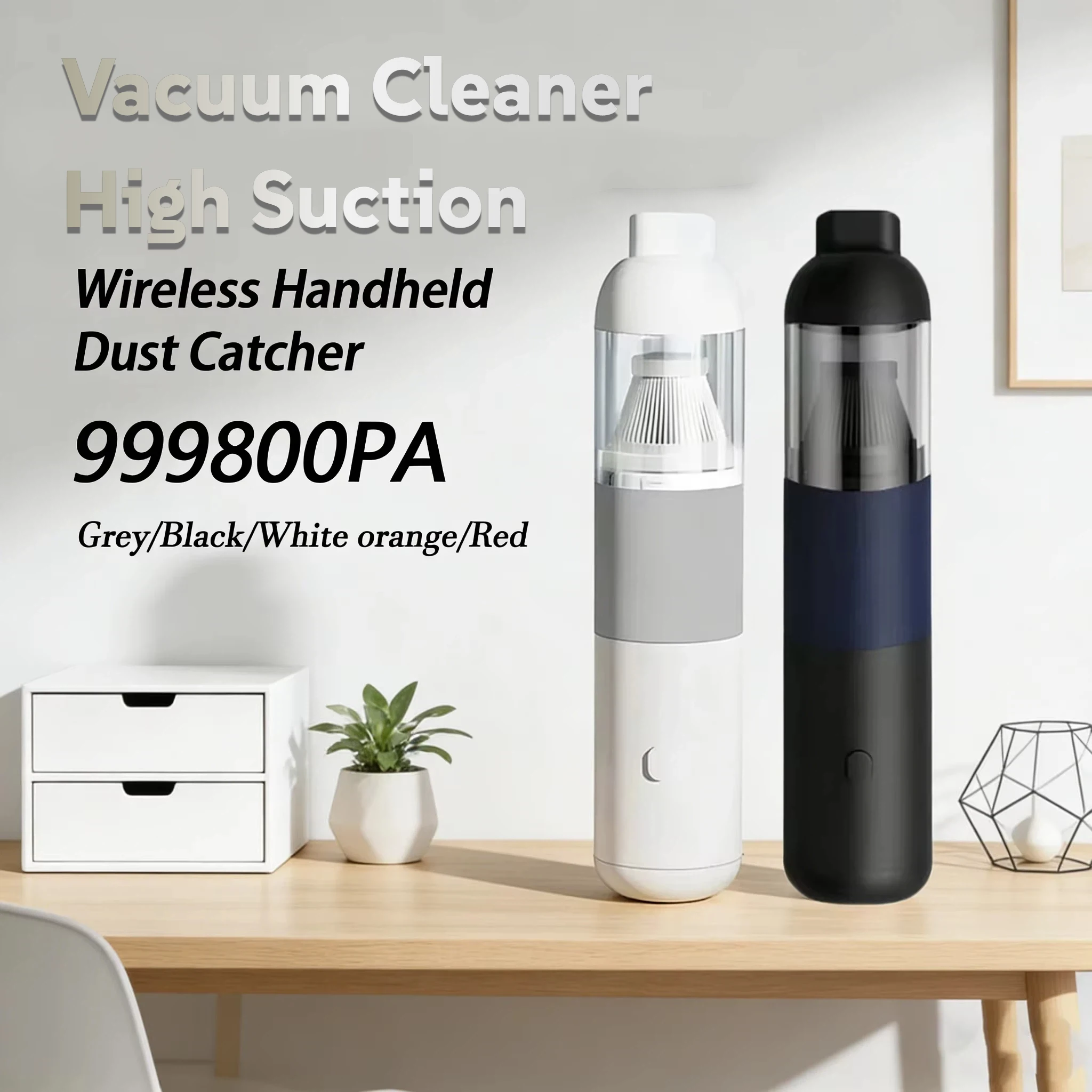 Wireless Car Vacuum Cleaner High Suction Mini Handheld Cyclonic Vacuum Wet Dry Rechargeable for Car Home Office Pet Hair  USB