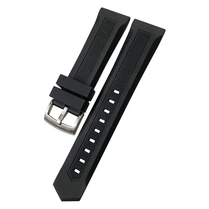 

EIDKGD 19mm 20mm Black Nature Rubber Silicone Watchband 21mm 22mm Fit for Tag Heuer CARRERA F1 AQUARACER Heuer Buckle Watch