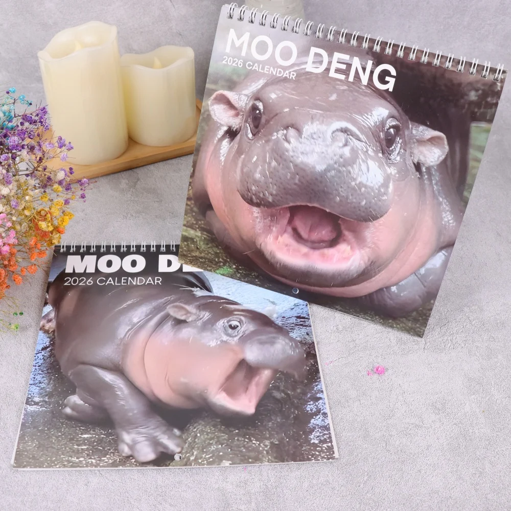 

2026 Hippo Calendar Funny, 2pc Family Calendar 2026, Funny Hippopotamus Wall Calendar, Family Daily Monthly Planner Organizer Ca