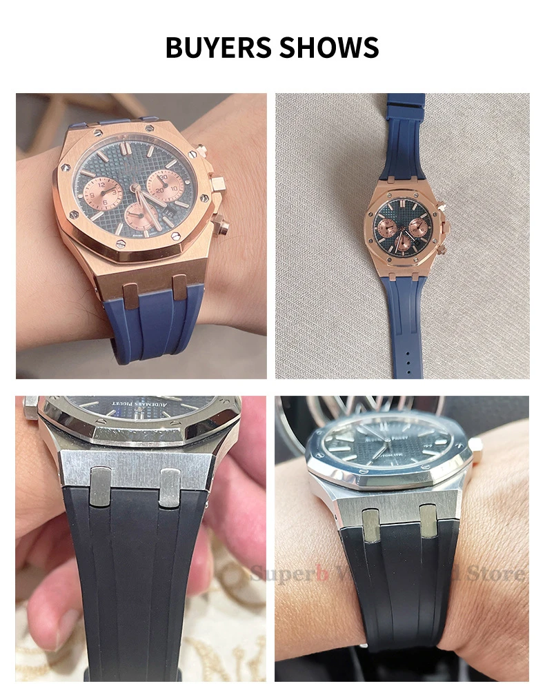 27mm 28mm 30mm Rubber Strap for Royal Oak Offshore Soft Silicone Watch Band Refit Women Men's Bracelet Watch Accessories