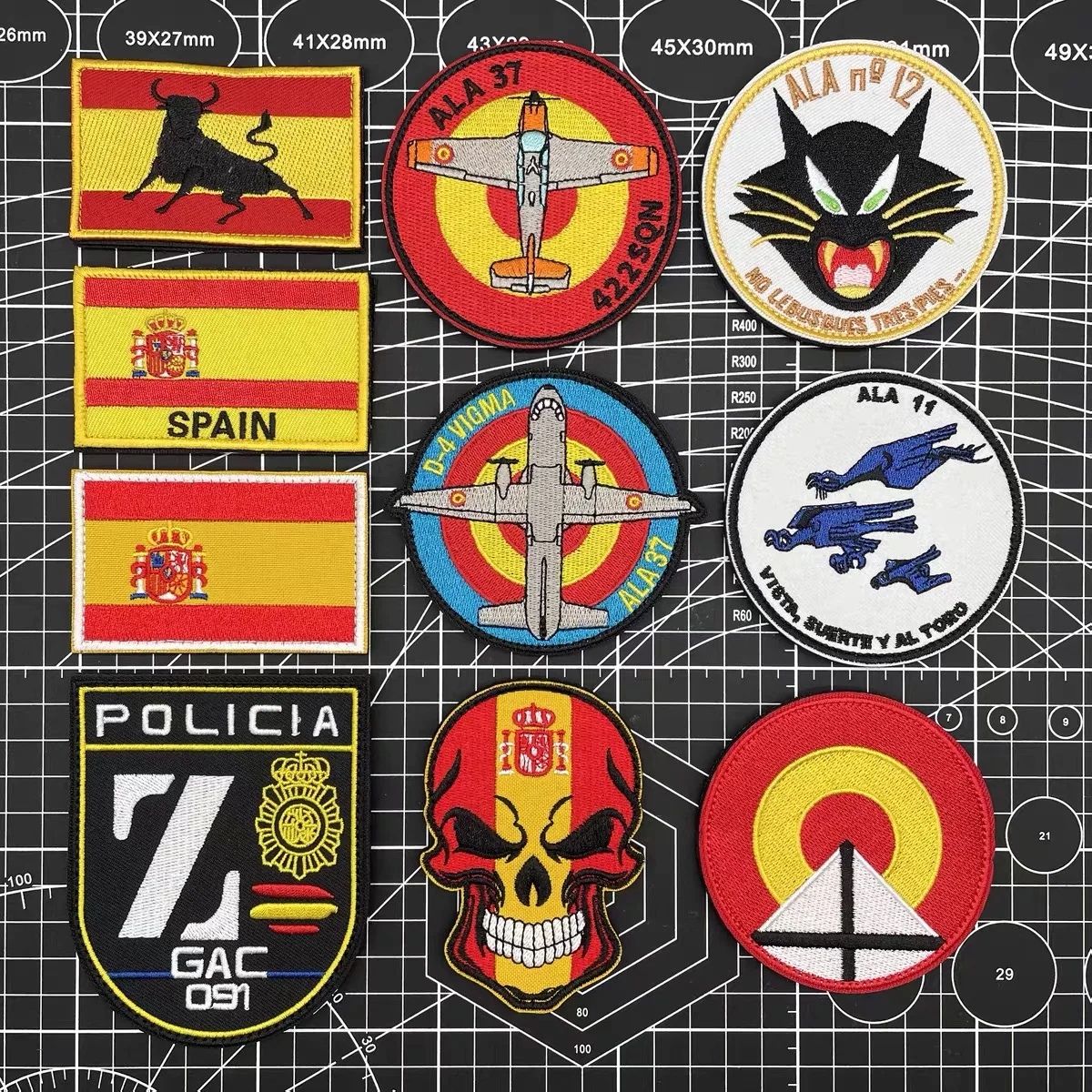 Embroidered Spain Armband Fabric Patch Magic Sticker Tactical Patch for Clothing Military Patches Hook and Ring Sewing Clothes