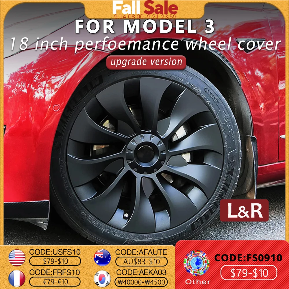

4pcs Hub Car Performance Replacement Wheel Cap Hubcap Full Rim Cover Accessories For Tesla Model 3 18 Inch Wheel Cover 2018-2023
