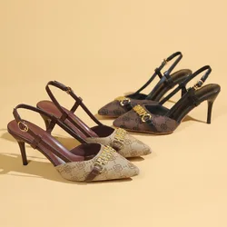 Women's Sandals 2026 Fashion High Heels Comfortable Metal Embellished Stiletto Heels Women's Shoes Sandalias Mujer Zapatos Mujer