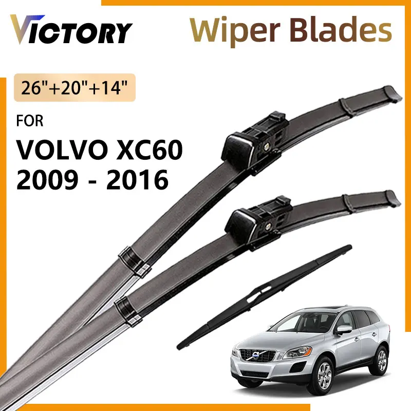 Front Rear Wiper Blades For Volvo XC60 2009 - 2016 2015 2014 2013 2012 2011 2010 R Design Windshield Windscreen Window Brushes