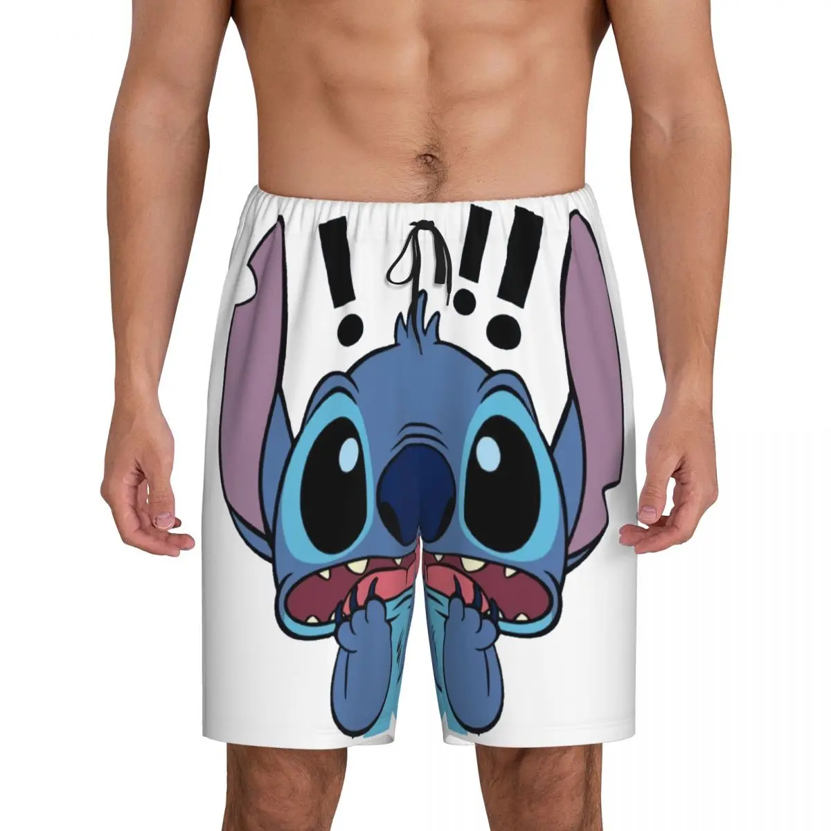 

Custom Lilo Stitch Cartoon Anime Manga Pajama Shorts Men's Sleepwear Lounge Bottom Stretch Sleep Short Pjs with Pockets