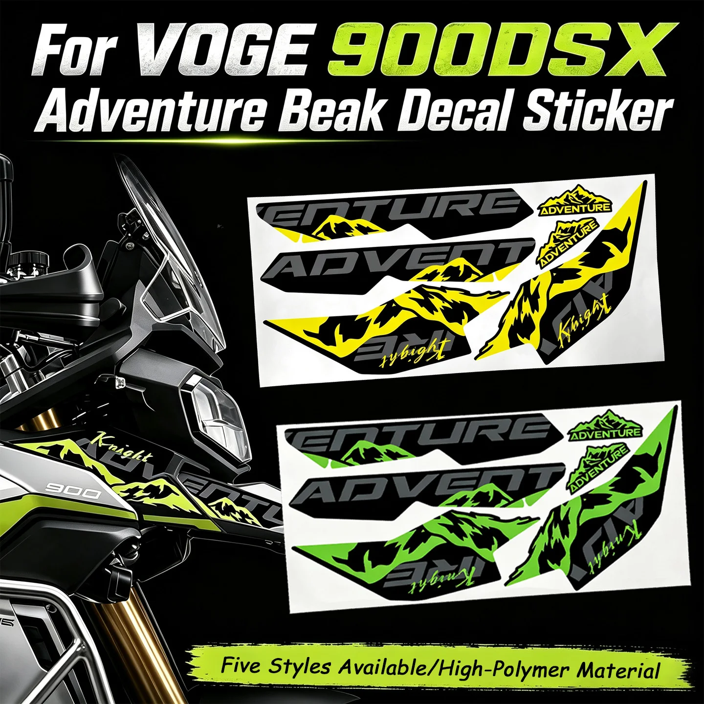 For VOGE DS900X 900DSX High Polymer Printing Adventure Motorcycle Head Stickers ADV Moto Front Beak Decor Decals Accessories