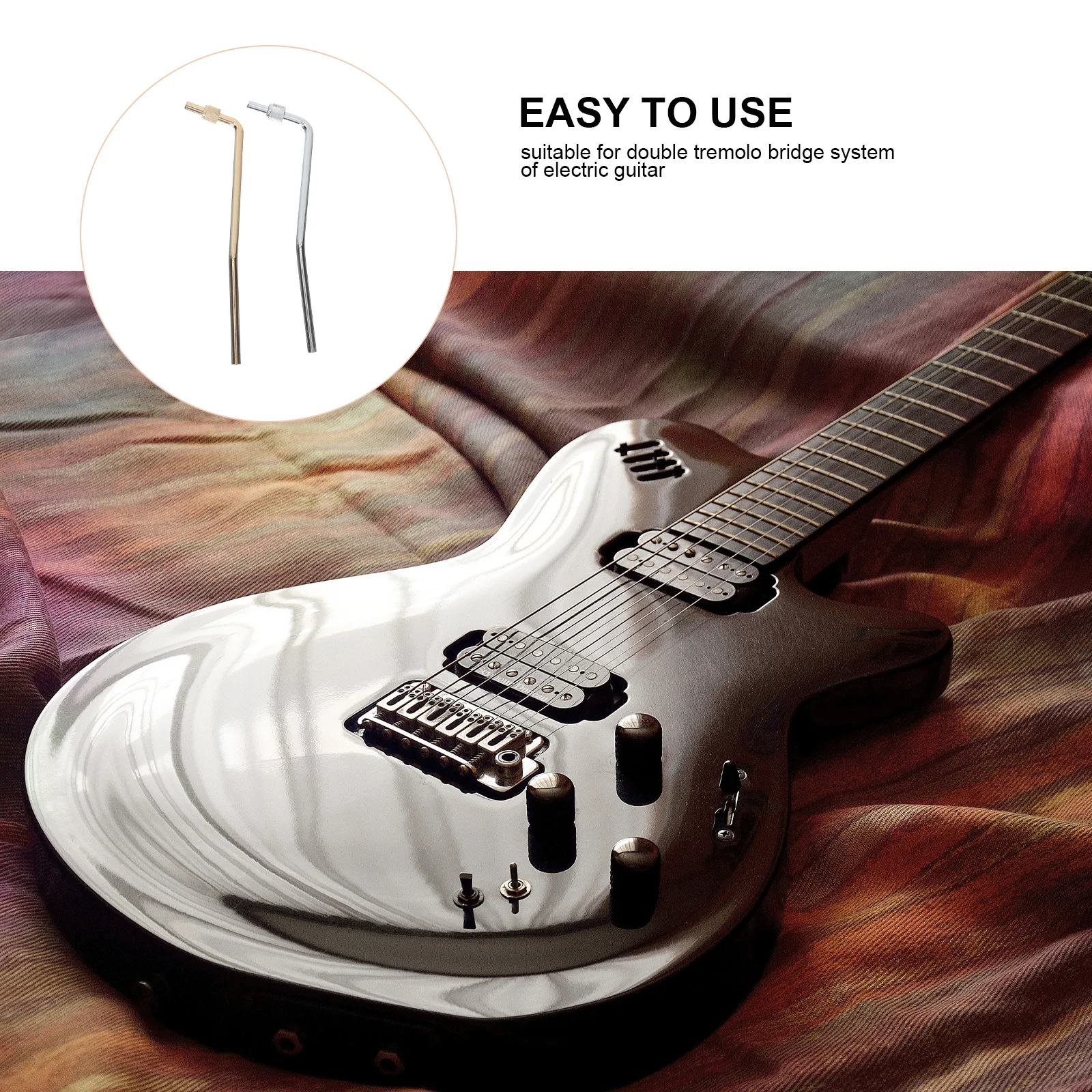 

2pcs Double Tremolo Arms For Electric Guitar Zinc Alloy Durable Replacement Vibrato Bars Whammy Levers Guitar Accessories Parts