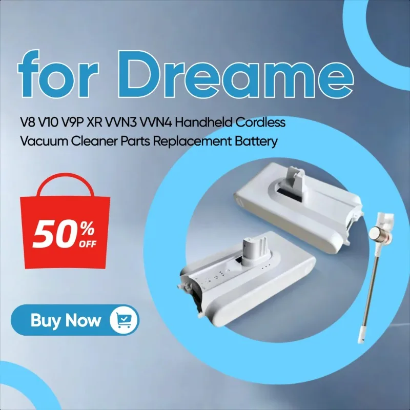 

3500mAh Lithium Battery for Dreame V8 V10 V9P XR VVN3 VVN4 Handheld Cordless Vacuum Cleaner Parts Replacement Battery