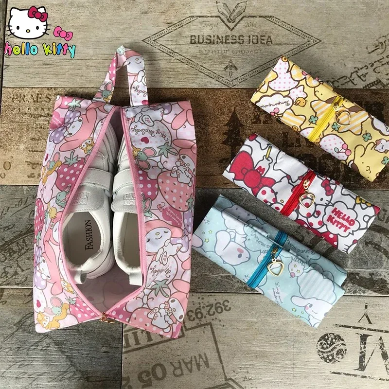 Sanrio Hello Kitty Storage Bag Shoe Bag Cartoon My Melody Cinnamoroll Waterproof Shoe Towel Clothing Storage Shoe Bag