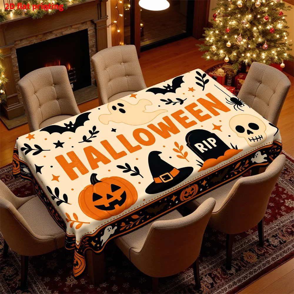 One piece, 2D flat printing, Halloween-themed tablecloth, tableware, suitable for home usezyc