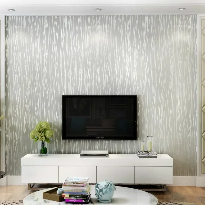 Gulungan Wallpaper non-tenun warna polos untuk ruang tamu kamar tidur dekorasi latar belakang TV dekorasi rumah Modern tapeta winylowa