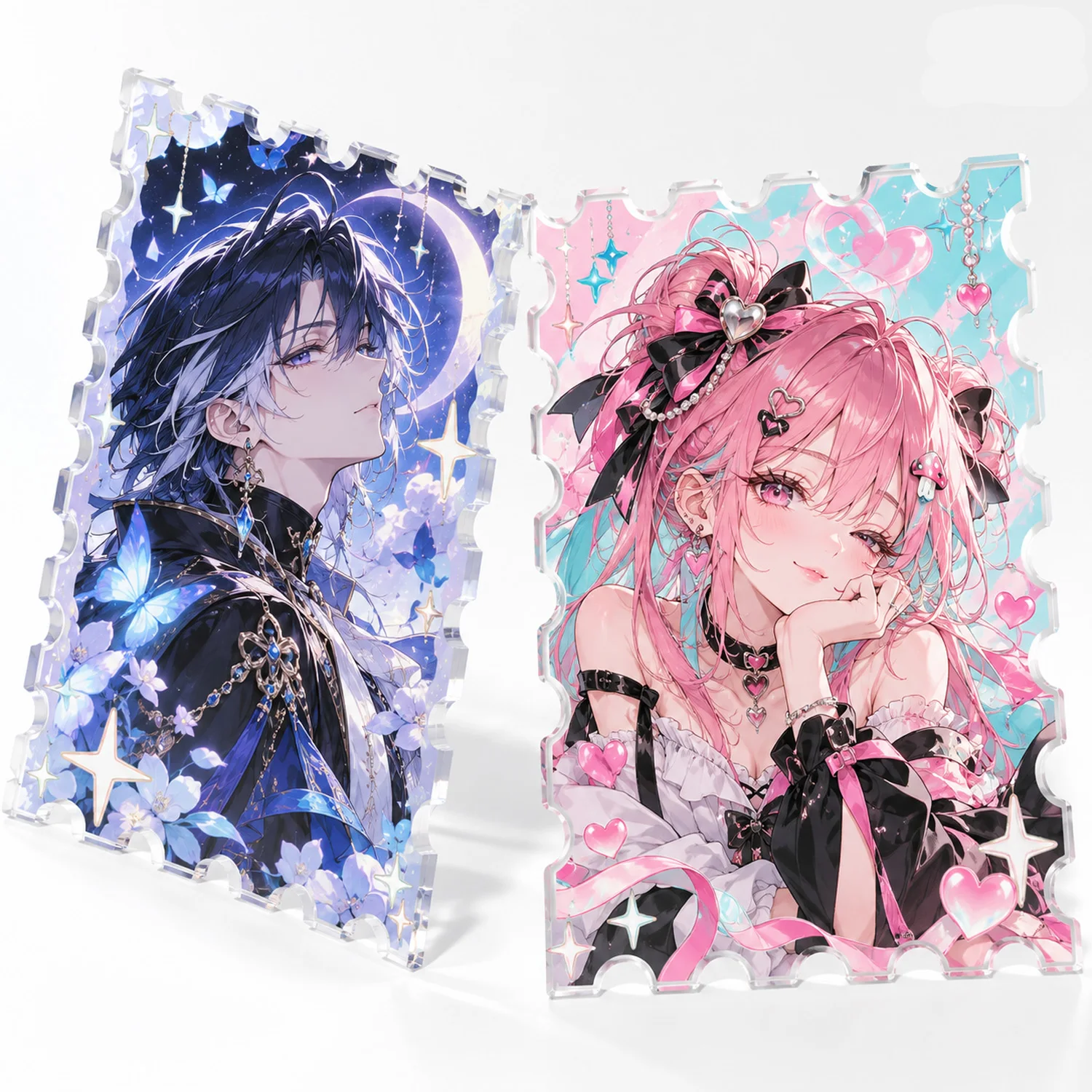 Custom stamp shape acrylic fridge magnet, you can upload your own picture, anime character, couple photo, portrait to customize