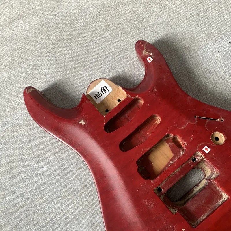 HB187 Electric Guitar Body SSH Pickups Quilted Top With Solid Wood Floyd Rose Tremolo DIY Guitar Parts Replace Accessories